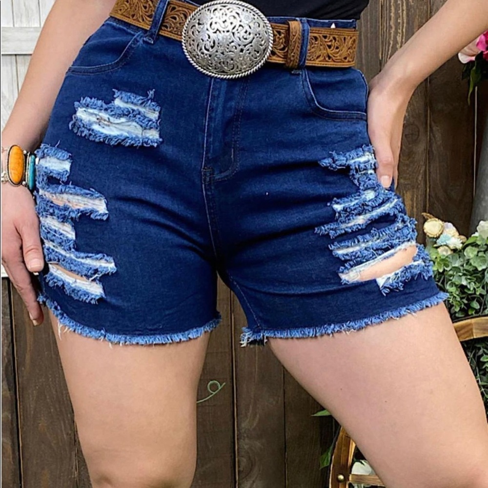 Southern stitch ripped shorts size small